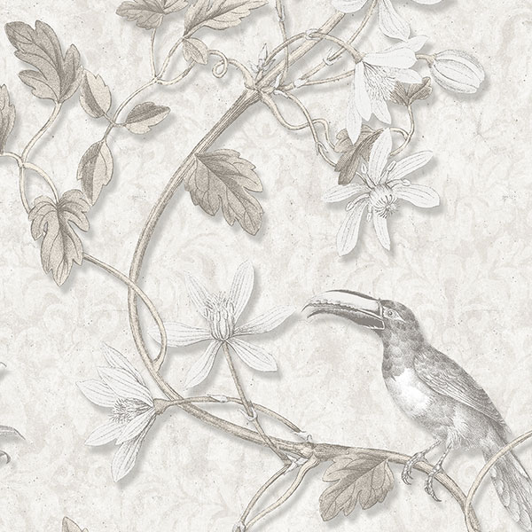 Patton Wallcoverings MH36530 Manor House Toucan Toile Wallpaper